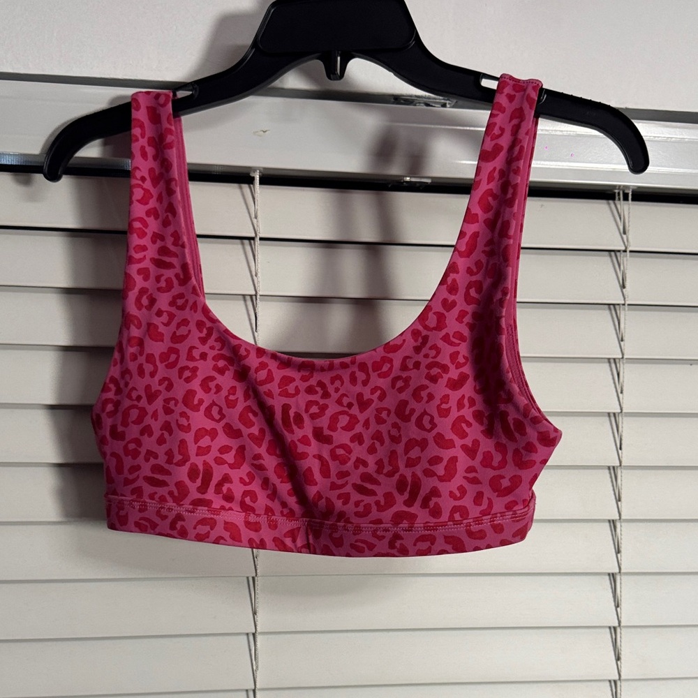 Fabletics Vibrant Pink Animal Print Sports Bra